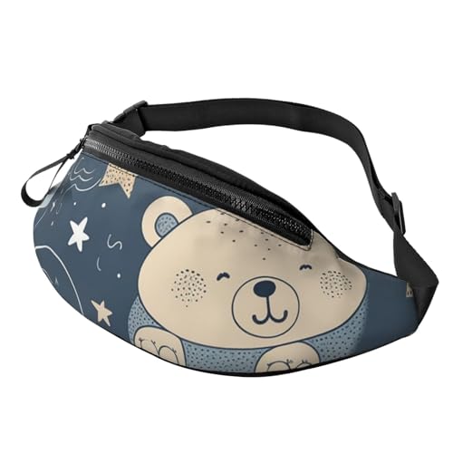 Bauchtasche, modische Bauchtasche für Damen und Herren, leichte Bauchtasche, Hüfttasche für Hundelaufen, Reisen, Bär, schlafend auf Wolken, Einheitsgröße, Einheitsgröße, Einheitsgröße, Wanderrucksack von Zltegako