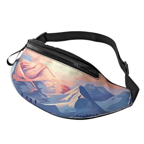 Bauchtasche, modische Bauchtasche für Damen und Herren, leichte Bauchtasche, Hüfttasche für Hundelaufen, Reisen, Schneeflocken-Blume, Einheitsgröße, Einheitsgröße, Einheitsgröße, Wanderrucksack von Zltegako