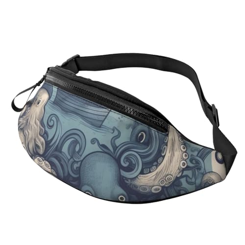 Bauchtasche, modische Bauchtasche für Damen und Herren, leichte Bauchtasche, Hüfttasche für Hundelaufen, Reisen, abstraktes Muster von Blättern, Einheitsgröße, Einheitsgröße, Einheitsgröße, von Zltegako