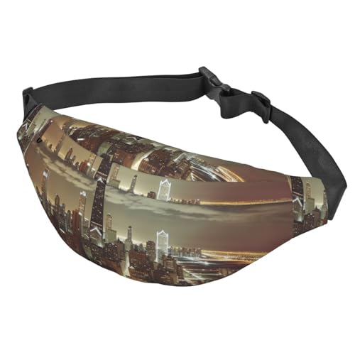 Bauchtasche für Damen und Herren, verstellbare Hüfttasche, Crossbody-Gürteltasche, Chicago City, Schwarz, Einheitsgröße, Siehe Abbildung, Einheitsgröße, Wanderrucksack Bauchtasche für Damen und Herren, verstellbare Hüfttasche, Crossbody-Gürteltasche, Chicago City, Schwarz, Einheitsgröße, Siehe Abbildung, Einheitsgröße, Wanderrucksack von Zltegako