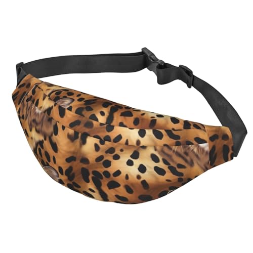 Bauchtasche für Damen und Herren, verstellbare Hüfttasche, Crossbody-Gürteltasche, Leopardenmuster, Schwarz, Einheitsgröße, Siehe Abbildung, Einheitsgröße, Wanderrucksack von Zltegako