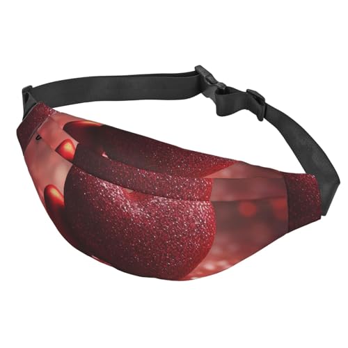 Bauchtasche für Damen und Herren, verstellbare Hüfttasche, Umhängetasche, Herztapete, Liebe, Bauchtasche, Schwarz, Einheitsgröße, Siehe Abbildung, Einheitsgröße, Wanderrucksack von Zltegako