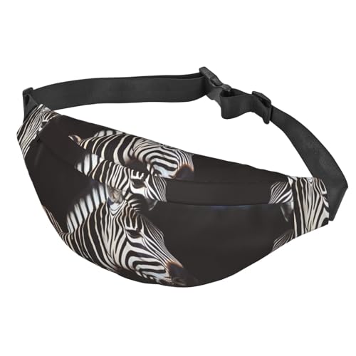 Bauchtasche für Damen und Herren, verstellbare Hüfttasche, Umhängetasche, Tier-Zebra-Bauchtasche, Schwarz, Einheitsgröße, Siehe Abbildung, Einheitsgröße, Wanderrucksack von Zltegako