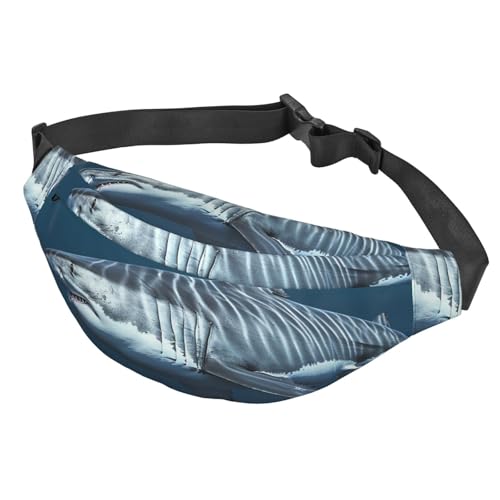 Bauchtasche für Damen und Herren, verstellbare Hüfttasche, Umhängetasche, tolle weiße Hai-Gürteltasche, Schwarz, Einheitsgröße, Siehe Abbildung, Einheitsgröße, Wanderrucksack von Zltegako