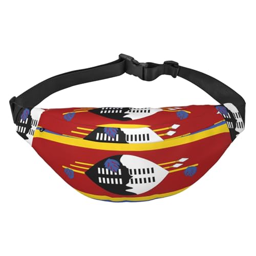 Bauchtasche mit Swasiland-Flagge, wasserabweisend, für Damen mit vielseitigen Trageoptionen, praktisches Kopfhörerloch, ideal für Reisen und Workout, Crossbody-Bauchtasche für Damen und Herren, Siehe Bauchtasche mit Swasiland-Flagge, wasserabweisend, für Damen mit vielseitigen Trageoptionen, praktisches Kopfhörerloch, ideal für Reisen und Workout, Crossbody-Bauchtasche für Damen und Herren, Siehe von Zltegako