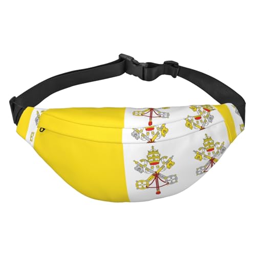Bauchtasche mit Vatikan-Flagge, wasserabweisend, für Damen mit vielseitigen Trageoptionen, praktisches Kopfhörerloch, ideal für Reisen und Workout, Crossbody-Bauchtasche für Damen und Herren, Siehe Bauchtasche mit Vatikan-Flagge, wasserabweisend, für Damen mit vielseitigen Trageoptionen, praktisches Kopfhörerloch, ideal für Reisen und Workout, Crossbody-Bauchtasche für Damen und Herren, Siehe von Zltegako