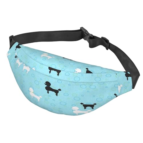 Bauchtasche mit blauem Pudel, stilvolle Hüfttasche, verstellbare Schnallen, für Reisen, Wandern, Siehe Abbildung, Einheitsgröße, Wanderrucksack von Zltegako