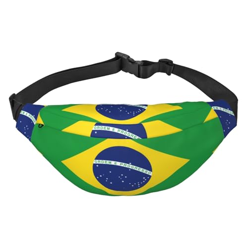 Bauchtasche mit brasilianischer Flagge, wasserabweisend, für Damen mit vielseitigen Trageoptionen, praktisches Kopfhörerloch, ideal für Reisen und Workout, Crossbody-Bauchtasche für Damen und Herren, von Zltegako