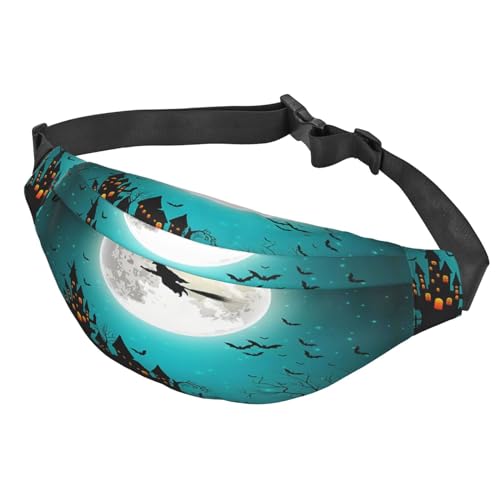 Bauchtasche mit fliegender Hexe auf dem Vollmond-Hüfttasche, modische Hüfttasche, verstellbare Schnallen, für Reisen, Wandern, Siehe Abbildung, Einheitsgröße, Wanderrucksack Bauchtasche mit fliegender Hexe auf dem Vollmond-Hüfttasche, modische Hüfttasche, verstellbare Schnallen, für Reisen, Wandern, Siehe Abbildung, Einheitsgröße, Wanderrucksack von Zltegako