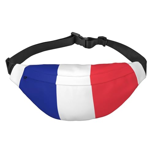 Bauchtasche mit französischer Flagge, wasserabweisend, für Damen mit vielseitigen Trageoptionen, praktisches Kopfhörerloch, ideal für Reisen und Workout, Crossbody-Bauchtasche für Damen und Herren, Bauchtasche mit französischer Flagge, wasserabweisend, für Damen mit vielseitigen Trageoptionen, praktisches Kopfhörerloch, ideal für Reisen und Workout, Crossbody-Bauchtasche für Damen und Herren, von Zltegako