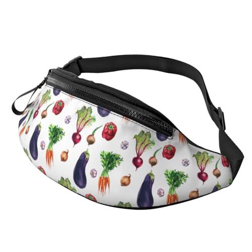Crossbody-Taschen für Damen und Herren, Auberginen, Zwiebeln, Knoblauch, Bauchtaschen für Damen, Crossbody, Umhängetasche für Herren, Siehe Abbildung, Einheitsgröße, Wanderrucksack von Zltegako