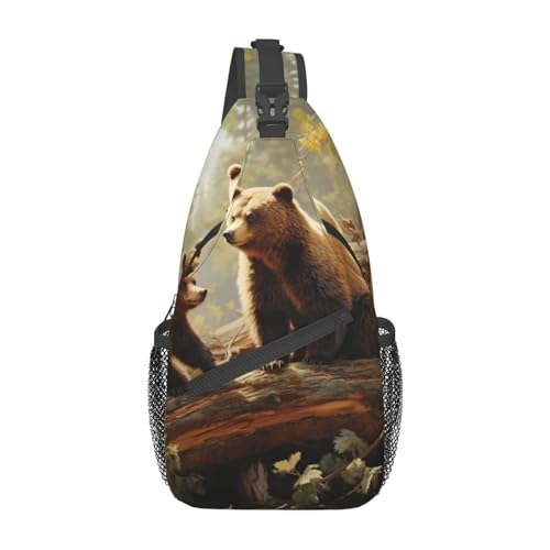 Cute Bears Play in The Tree Sling Bag Lightweight Chest Bag Crossbody Bag Shoulder Bag Sports Backpack for Women Men, Black, One Size, Siehe Abbildung, Einheitsgröße, Wanderrucksack Cute Bears Play in The Tree Sling Bag Lightweight Chest Bag Crossbody Bag Shoulder Bag Sports Backpack for Women Men, Black, One Size, Siehe Abbildung, Einheitsgröße, Wanderrucksack von Zltegako