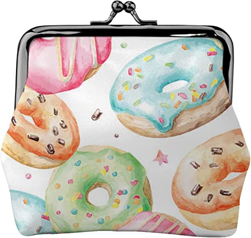 Donut-Muster Damen Leder Münzgeldbörse Kleingeldtasche mit Kiss-Lock Verschluss Schnalle Geldbörse für Mädchen Geschenk, Siehe Abbildung, Einheitsgröße, Taschen-Organizer von Zltegako