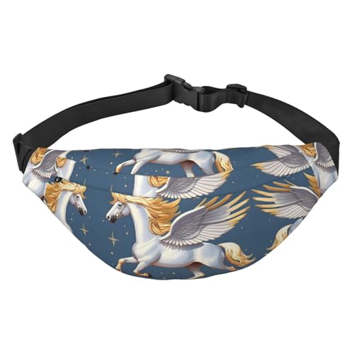 Golden Pegasus Hüfttasche, wasserabweisend, für Damen mit vielseitigen Trageoptionen, praktisches Kopfhörerloch, ideal für Reisen und Workout, Crossbody-Bauchtasche für Damen und Herren, Siehe von Zltegako