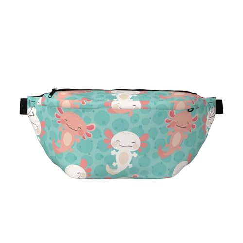 Große Bauchtaschen für Damen und Herren, Cross-Body-Cartoon, niedlich, Salamander, Grün, Reise-Crossbody-Tasche für Damen, trendy, Gürteltasche für Damen und Herren, Umhängetasche, Hüfttasche für von Zltegako