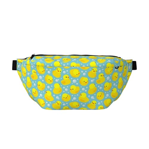 Große Bauchtaschen für Damen und Herren, Umhängetasche, Cartoon, niedliche Ente, Bubble_A Reise-Crossbody-Tasche für Damen, trendy, Gürteltasche für Damen, Herren, Crossbody, Hüfttasche für Damen mit von Zltegako