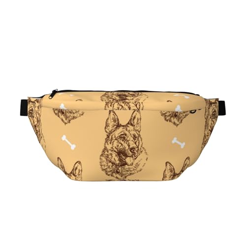 Große Bauchtaschen für Damen und Herren, Umhängetasche, Deutscher Schäferhund, Bitterkeit, Reise-Crossbody-Tasche für Damen, trendy, Gürteltasche für Damen, Herren, Umhängetasche, Hüfttasche für Damen von Zltegako