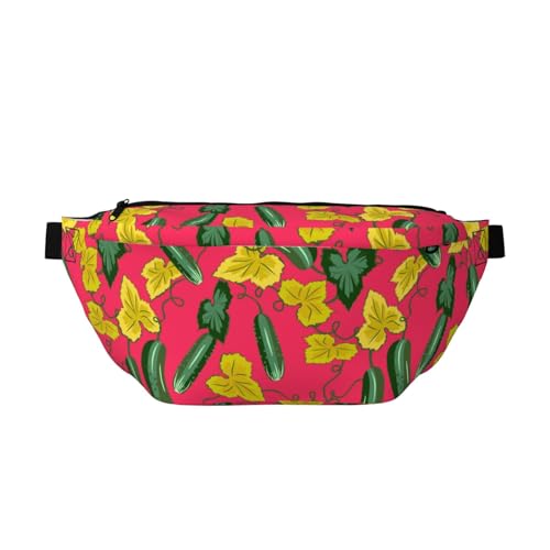 Große Bauchtaschen für Damen und Herren, Umhängetasche, Gurke, Blume, Ratta, Reise-Crossbody-Tasche für Damen, trendy, Gürteltasche für Damen, Herren, Crossbody, Hüfttasche für Damen mit verstellbarem von Zltegako