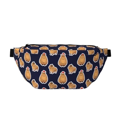 Große Bauchtaschen für Damen und Herren, Umhängetasche, Weihnachten, Capybaras, Reise-Crossbody-Tasche für Damen, trendig, Gürteltasche für Damen, Herren, Crossbody, Hüfttasche für Damen mit von Zltegako
