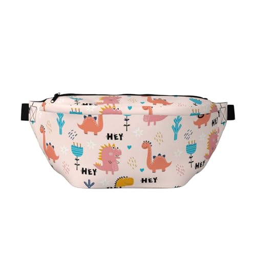 Große Bauchtaschen für Damen und Herren, Umhängetasche, bunt, Dinosaurier, niedlich, für Damen, trendig, Gürteltasche für Damen und Herren, Umhängetasche, Hüfttasche für Damen mit verstellbarem von Zltegako