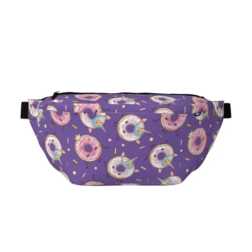 Große Bauchtaschen für Damen und Herren, Umhängetasche, lustiger Cartoon-Donut-Stil, violett, Reise-Crossbody-Tasche für Damen, trendy, Gürteltasche für Damen und Herren, Umhängetasche, Hüfttasche für von Zltegako