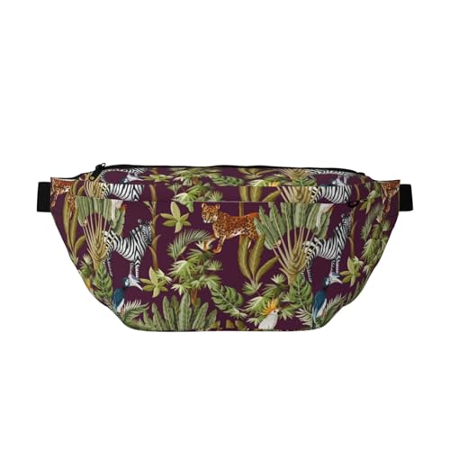 Große Bauchtaschen für Damen und Herren, Umhängetasche, niedlicher Papagei, Babun, Leopard, Zebra, Reise-Crossbody-Tasche für Damen, trendig, Gürteltasche für Damen und Herren, Umhängetasche, von Zltegako