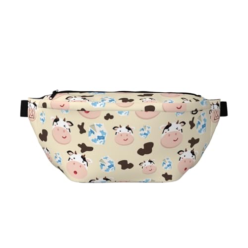 Große Bauchtaschen für Damen und Herren, Umhängetasche, süße Kuh-Reise, Crossbody-Tasche für Damen, trendy, Gürteltasche für Damen, Herren, Crossbody, Hüfttasche für Damen mit verstellbarem Riemen, von Zltegako