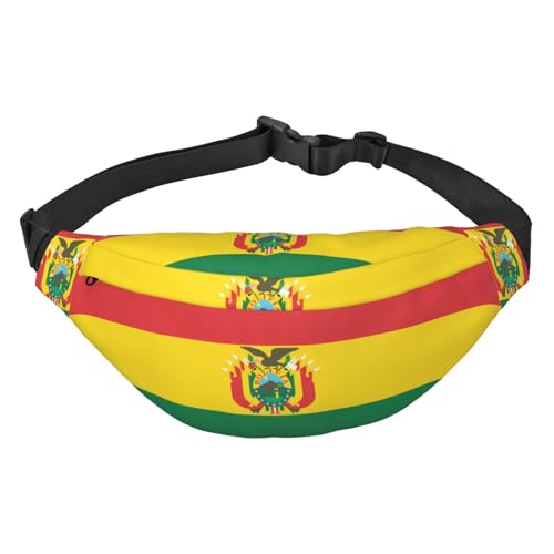 Gürteltasche mit Flagge von Bolivien, wasserabweisend, Laufgürteltasche für Damen, mit vielseitigen Trageoptionen, praktisches Kopfhörerloch, ideal für Reisen und Workout, Crossbody-Bauchtasche für Gürteltasche mit Flagge von Bolivien, wasserabweisend, Laufgürteltasche für Damen, mit vielseitigen Trageoptionen, praktisches Kopfhörerloch, ideal für Reisen und Workout, Crossbody-Bauchtasche für von Zltegako