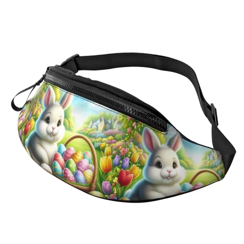 Gürteltasche zum Wandern, Motiv: niedliche Oster-Hasen-Eier, Crossbody-Tasche, leichte Gürteltasche, Siehe Abbildung, Einheitsgröße, Wanderrucksack von Zltegako