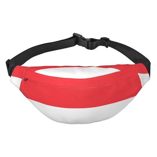 Hüfttasche mit indonesischer Flagge, wasserabweisend, für Damen mit vielseitigen Trageoptionen, praktisches Kopfhörerloch, ideal für Reisen und Workout, Crossbody-Bauchtasche für Damen und Herren, von Zltegako