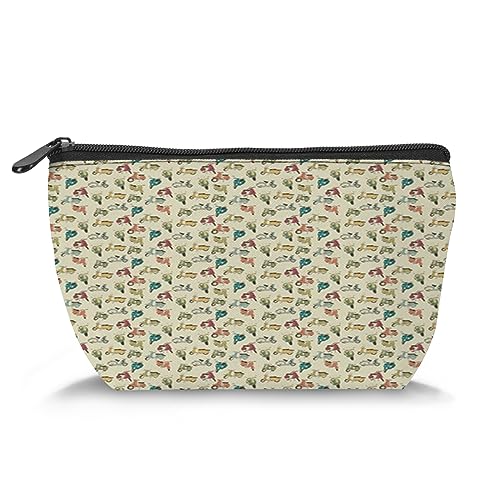 Kosmetiktasche für Damen, abstrakte handgezeichnete aufgehende Sonnenpfeile, geräumige Make-up-Tasche, Reise-Kosmetiktasche, wasserabweisend, Kulturbeutel, Zubehör-Organizer, Schwarz / Weiß, von Zltegako
