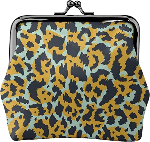 Leopard Nahtlose Muster Design Damen Leder Münzgeldbörse Kleingeldtasche mit Kiss-Lock Verschluss Schnalle Geldbörse für Mädchen Geschenk, Siehe Abbildung, Einheitsgröße, Taschen-Organizer von Zltegako