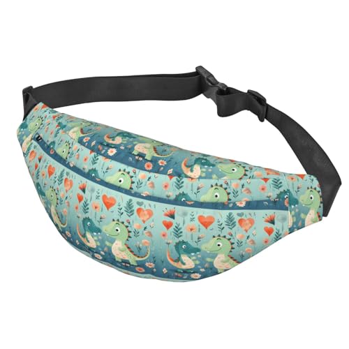 Lovely Little Dinosaurier Baby Crossbody Hüfttasche Multifunktionale Große Hüfttasche für Damen und Herren Outdoor Sport Reisen Modisch und Tragbar Schwarz, Siehe Abbildung, Einheitsgröße, von Zltegako