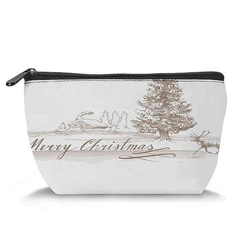 Make-up-Tasche für Damen, tropischer hawaiianischer Strand, große Kapazität, Make-up-Tasche, Reise-Kulturbeutel, Zubehör, Organizer, Blau / Gelb, Braun_3, Einheitsgröße, Kosmetikkoffer von Zltegako