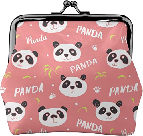 Süßes Panda-Muster Damen Leder Münzgeldbörse Kleingeldtasche mit Kiss-Lock Verschluss Schnalle Geldbörse für Mädchen Geschenk, Siehe Abbildung, Einheitsgröße, Taschen-Organizer von Zltegako