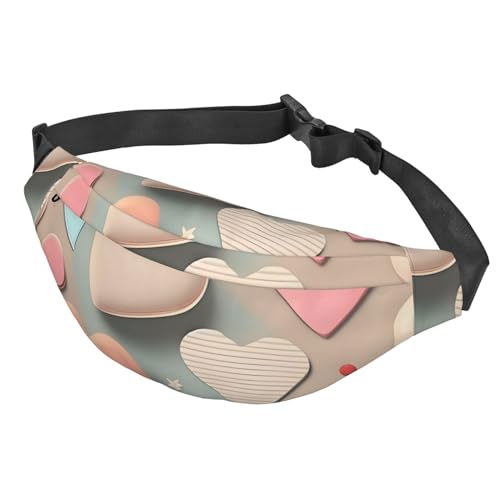 Umhängetasche mit Liebesmuster, multifunktional, große Hüfttasche für Damen und Herren, Outdoor-Sport, Reisen, modisch und tragbar, Siehe Abbildung, Einheitsgröße, Wanderrucksack von Zltegako