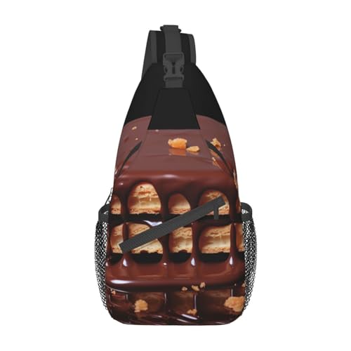 Wafers Dripping with Chocolate Sling Bag Lightweight Chest Bag Crossbody Bag Shoulder Bag Sports Backpack for Women Men, Black, One Size, Siehe Abbildung, Einheitsgröße, Wanderrucksack Wafers Dripping with Chocolate Sling Bag Lightweight Chest Bag Crossbody Bag Shoulder Bag Sports Backpack for Women Men, Black, One Size, Siehe Abbildung, Einheitsgröße, Wanderrucksack von Zltegako