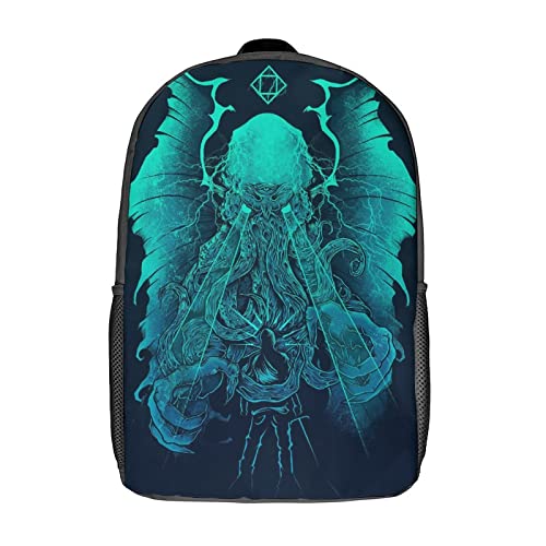 Zltegako Cthulhu Bedruckter Rucksack, 43,2 cm Schultern, Tagesrucksack, große Kapazität, Laptoptasche für Männer und Frauen, Siehe Abbildung, One size von Zltegako