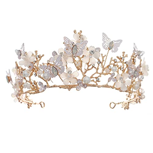 Haarschmuck, Braut-Perlenkrone, Hochzeitskronen, handgefertigt, Mädchen-Tiara, Frauen-Kopfschmuck, Feen-Foto-Requisiten for Hochzeitsfeier von ZlyxLzq