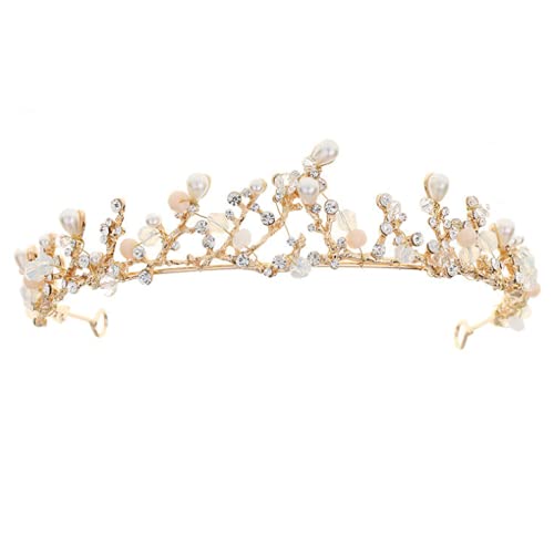 Haarschmuck, Tiaras und Kronen for Braut, Geburtstag, Abschlussball, Hochzeit, Haarschmuck, Accessoires for Frauen und Mädchen (Color : Gold) von ZlyxLzq