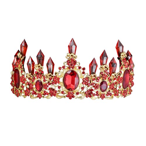 Haarschmuck, prächtiger Strass-Kronenschmuck, modische Hochzeit, Tiara, Königin, Festzug for Geburtstag, Festzug, Abschlussball, Hochzeitsparty, Rot von ZlyxLzq