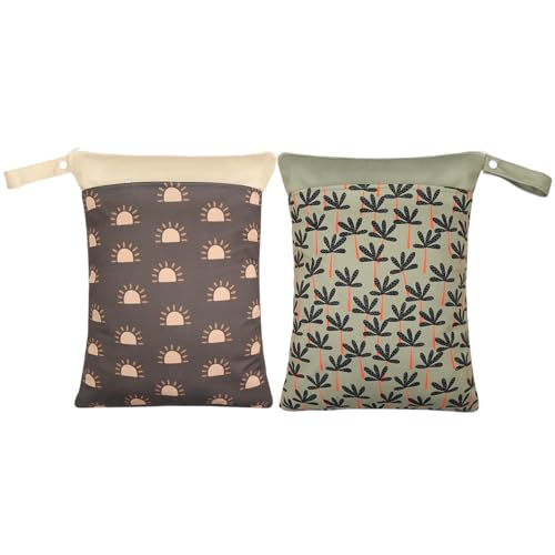 Zmmyr 2 Packungen Baby-Wickeltaschen mit zwei Reißverschlüssen zum Aufhängen, 30,5 x 40,6 cm, Schwarz und Grün Zmmyr 2 Packungen Baby-Wickeltaschen mit zwei Reißverschlüssen zum Aufhängen, 30,5 x 40,6 cm, Schwarz und Grün von Zmmyr
