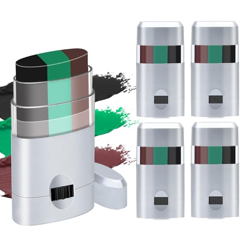 Jagd-Gesichtsfarbe, 3 Farben, grüne Tarnung, Militär-Gesichtsfarbe für Halloween-Dekorationen, Kostüme, Kostüme, Wohnaccessoires, 4 Stück Jagd-Gesichtsfarbe, 3 Farben, grüne Tarnung, Militär-Gesichtsfarbe für Halloween-Dekorationen, Kostüme, Kostüme, Wohnaccessoires, 4 Stück von Zngou