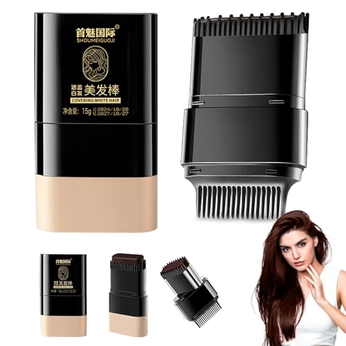 2-in-1 Instant Haarfärbestift,Haarfärbekamm,Grauhaarabdeckung Frauen,Temporärer Wurzelfärbe-Haarfärbepinsel,Graue haare abdecken Für Männer Und Frauen (Dunkelbraun) von Znnhnn