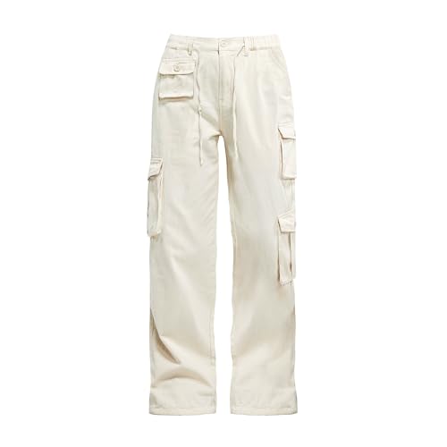 Znyeth Cargohose für Damen, Baumwolle, weites Bein, lässig, Wandern, Militär, Armee, Kampfhose, Arbeitshose mit 8 Taschen, Beige, 3X-Groß Znyeth Cargohose für Damen, Baumwolle, weites Bein, lässig, Wandern, Militär, Armee, Kampfhose, Arbeitshose mit 8 Taschen, Beige, 3X-Groß von Znyeth
