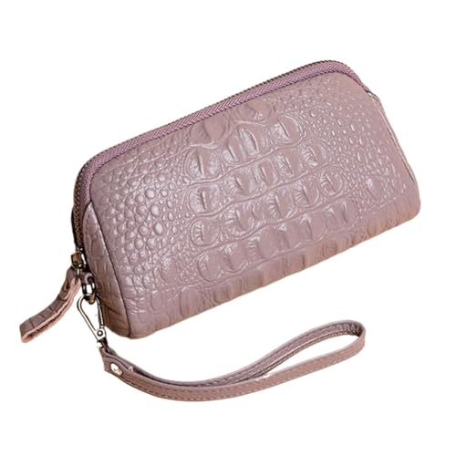 ZoCkz Damen-Geldbörsen, Abendtaschen, Geldorganisatoren aus Rindsleder, echtes Leder, Geldbörsen, Beutel, Handtaschen, 19,1 cm (Color : Purple) von ZoCkz