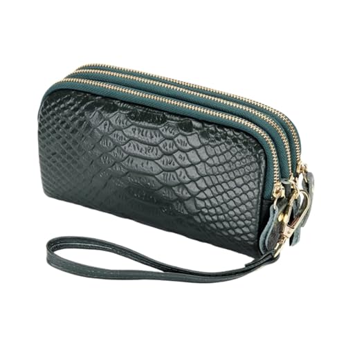 ZoCkz Damen-Geldbörsen, Geldbörsen, Handtaschen, Abendtaschen aus echtem Leder, Geldbörsen, Visitenkartenetuis (Color : Green) von ZoCkz