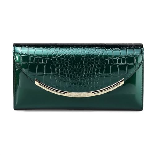 ZoCkz Damen-Geldbörsen, Geldklammern, Kartenetuis, Handtaschen, Block-Geldbörsen, echtes Leder, Geldbörsen, Beutel, Umhängetaschen (Color : Green) von ZoCkz