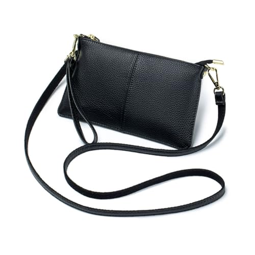 ZoCkz Damen-Geldbörsen, Geldscheinklammern, echtes Leder, Geldbörsen, Beutel, Umhängetaschen, Handtaschen, blockierende Geldbörsen (Color : Black) von ZoCkz