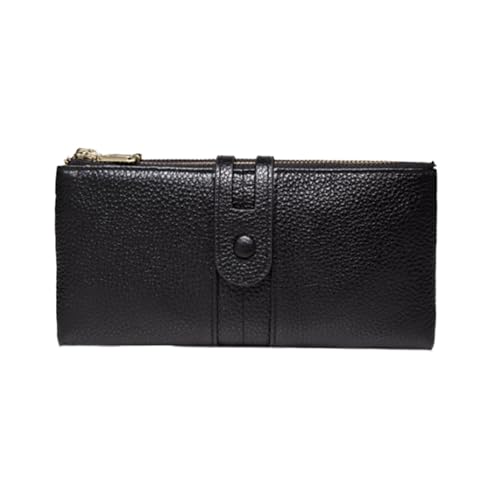 ZoCkz Damen-Geldbörsen, Lange Geldklammern, Visitenkartenetuis, echtes Leder, Geldbörsen, Beutel, Handtaschen, Abendtaschen, Geld-Organizer (Color : Black) von ZoCkz